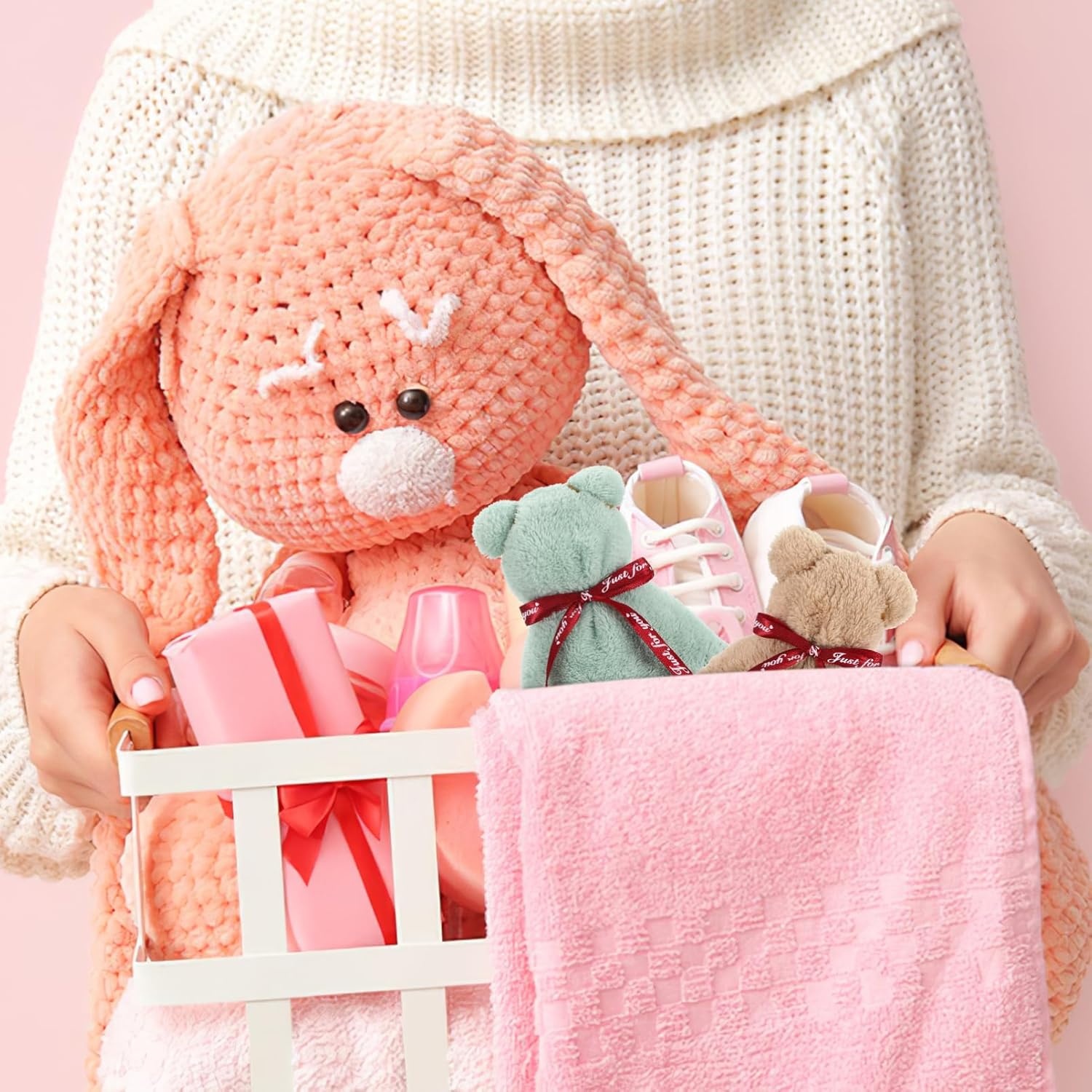 image:imageBeaupretty 12 Pcs Bear Shaped Coral Fleece Wash Cloths Soft Hand Towels with Transparent Bags for Party Favors Wedding Baby Shower