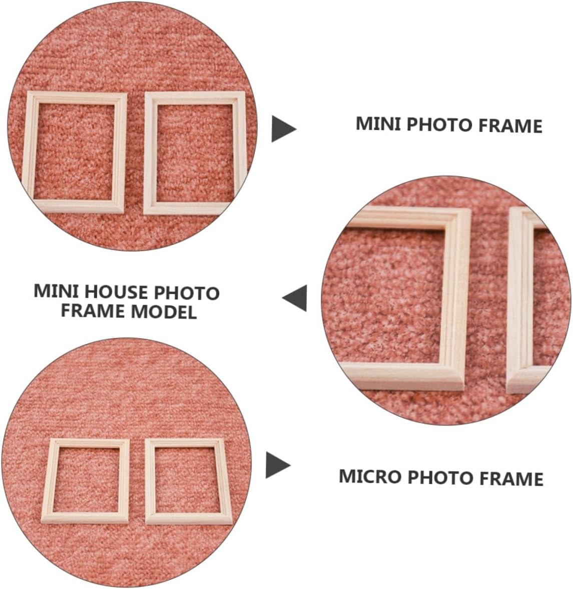 image:imageBeaupretty 12pcs Mini Wooden Photo Frame Models for Dollhouse Decor Scale Micro Landscape Props with Fine Craftsmanship Natural Wood Color Miniature Picture Frames for DIY Scenes