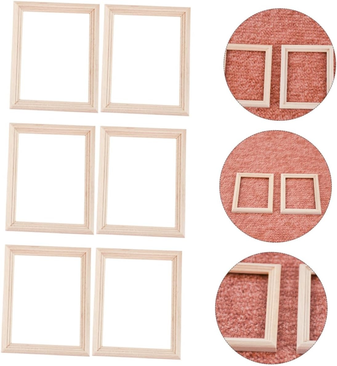 image:imageBeaupretty 12pcs Mini Wooden Photo Frame Models for Dollhouse Decor Scale Micro Landscape Props with Fine Craftsmanship Natural Wood Color Miniature Picture Frames for DIY Scenes