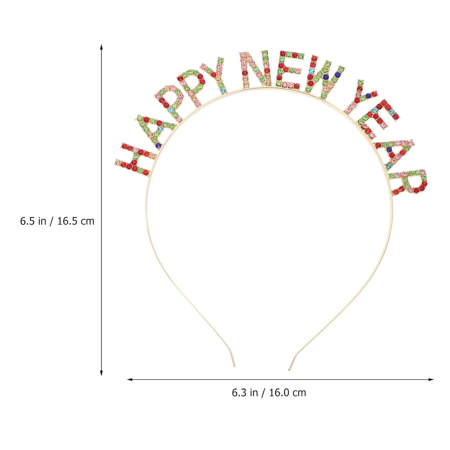 image:imageBeaupretty 2025 Happy New Year Headband Glitter Party Headpieces Decorative Christmas Party Headdress for Kids GirlsColorful