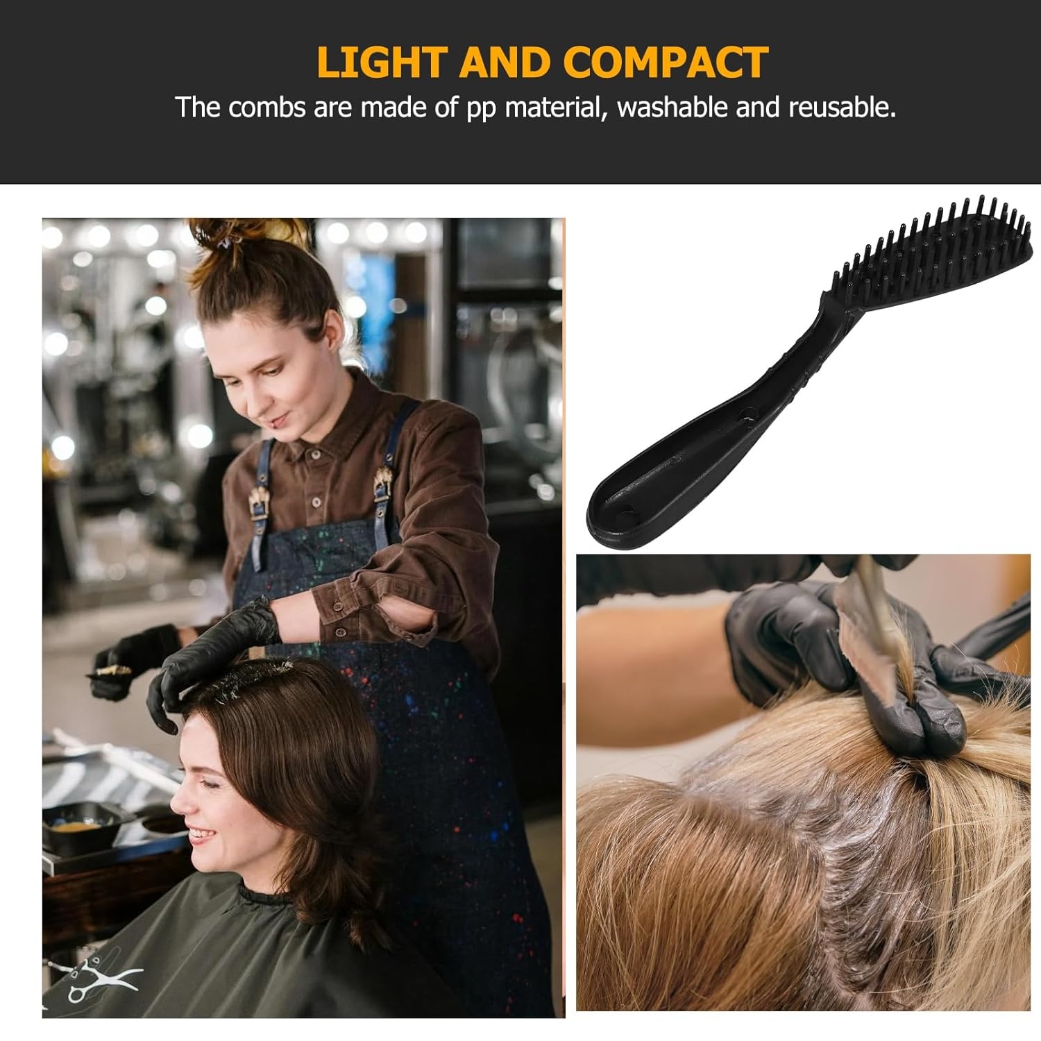 image:imageBeaupretty 6 Pieces Hair Coloring Combs Hair Coloring Brush Color Comb Dying for Balayage Brush Dye Applicator Dye Comb