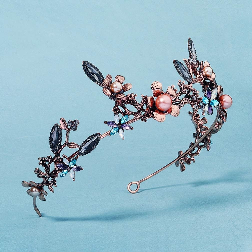 image:imageBeaupretty Baroque 1 Pc Korean Style Forest Crown Artificial Flower Headpieces Vintage Tiara and Crowns for Women Tiara Wedding Retro Bridal Prom Photo Prop Alloy Props Bride