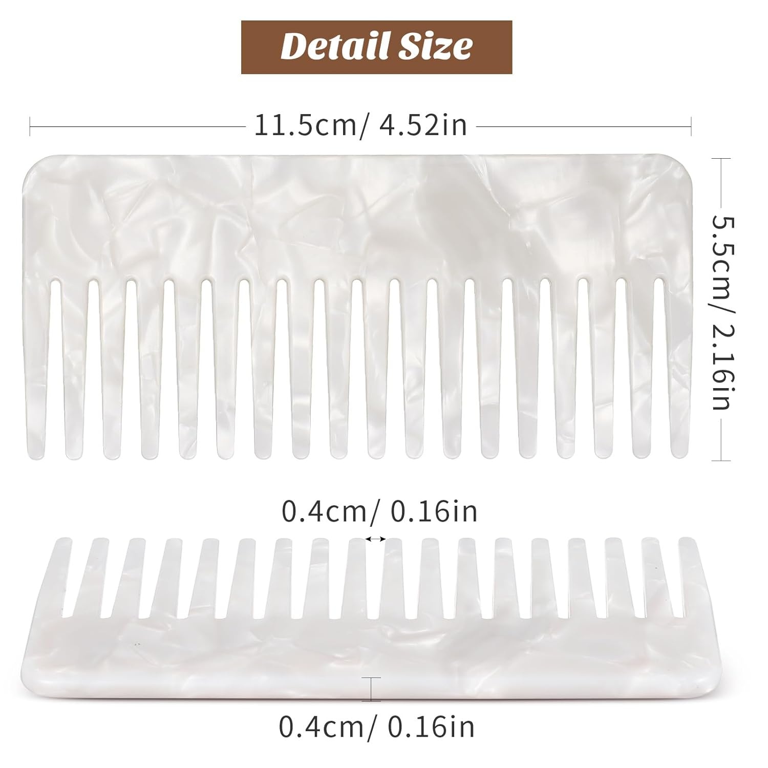 image:imageBeaupretty Wide Tooth Comb Tortoiseshell Hair Comb Simple Vintage Barber Shop s Anti Static Plastic Large Hairdressing Tools For Salon Styling Home ColoursWhite