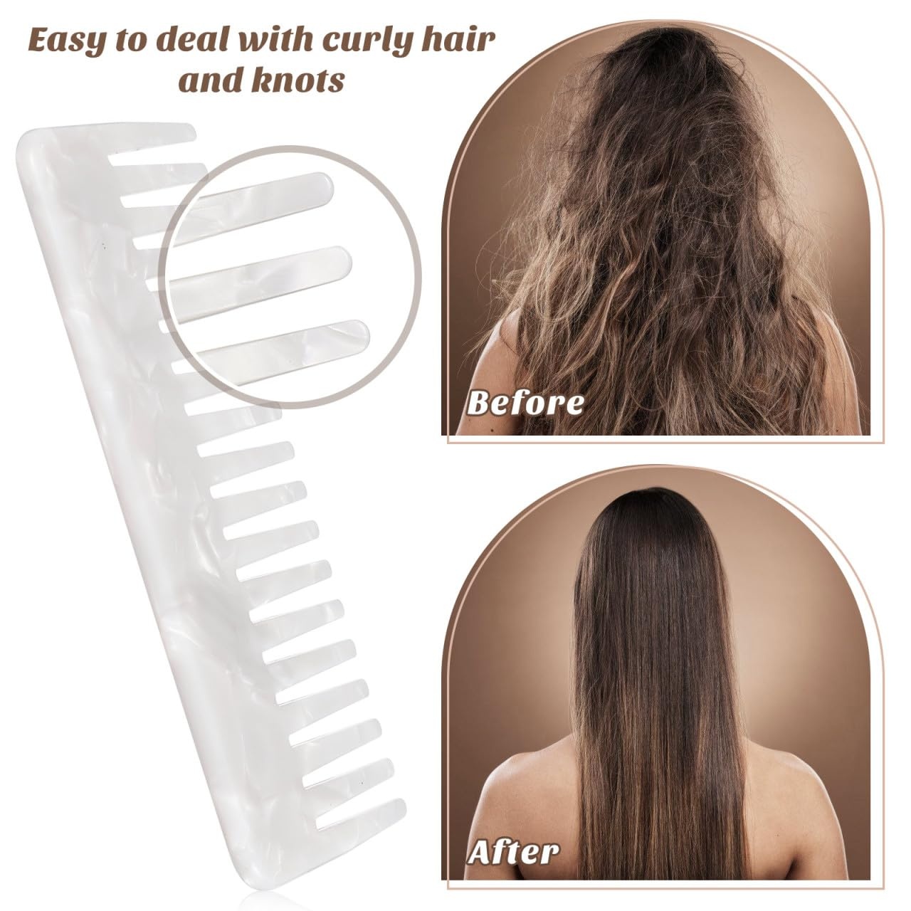 image:imageBeaupretty Wide Tooth Comb Tortoiseshell Hair Comb Simple Vintage Barber Shop s Anti Static Plastic Large Hairdressing Tools For Salon Styling Home ColoursWhite
