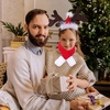 image:image1 Set Reindeer Antlers Headband with Scarf for Dog Christmas Doggie Costume Set