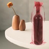 image:image10pcs Sheer Wine Bag Mesh Organza Wine Bottle Cover Dresses Wrap Christmas Bags with Drawstring Dark RedDark Red