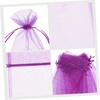 image:image10pcs Sheer Wine Bag Mesh Organza Wine Bottle Cover Dresses Wrap Christmas Bags with Drawstring Dark RedLavender