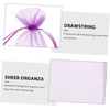 image:image10pcs Sheer Wine Bag Mesh Organza Wine Bottle Cover Dresses Wrap Christmas Bags with Drawstring Dark RedLavender