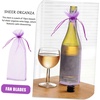 image:image10pcs Sheer Wine Bag Mesh Organza Wine Bottle Cover Dresses Wrap Christmas Bags with Drawstring Dark RedLavender