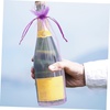 image:image10pcs Sheer Wine Bag Mesh Organza Wine Bottle Cover Dresses Wrap Christmas Bags with Drawstring Dark RedLavender