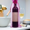image:image10pcs Sheer Wine Bag Mesh Organza Wine Bottle Cover Dresses Wrap Christmas Bags with Drawstring Dark RedRosy