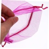 image:image10pcs Sheer Wine Bag Mesh Organza Wine Bottle Cover Dresses Wrap Christmas Bags with Drawstring Dark RedRosy