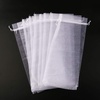 image:image10pcs Sheer Wine Bag Mesh Organza Wine Bottle Cover Dresses Wrap Christmas Bags with Drawstring Dark RedWhite