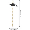 image:image12pcs Graduation Theme Bendable Drinking Straws Flexible Decorative Straws Graduation Party Supplies Disposable Celebrations