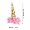 image:image2 Pieces Horn Hair Clips Girls Hair Clips Flower Hair Barrettes Metal Halloween Party Favors Decor ColorfulGolden Pink