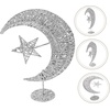 image:image20cm Wrought Christmas Tree Topper Glittering Star Moon Treetop Decoracin Party Supplies GoldenSilver