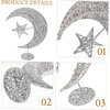 image:image20cm Wrought Christmas Tree Topper Glittering Star Moon Treetop Decoracin Party Supplies GoldenSilver