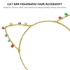 image:image2pcs Christmas Cats Ears Headband with Bells Christmas Jingle Bell Headband Animal Hairband Headwear Party Favors GoldenGolden