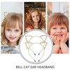 image:image2pcs Christmas Cats Ears Headband with Bells Christmas Jingle Bell Headband Animal Hairband Headwear Party Favors GoldenGolden