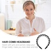 image:image2pcs Wavy Tooth Headband for Women Chic Hair Comb Accessory Amber for Parties Weddings and Daily Styling