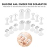 image:image32pcs Nail Polish Toe Stretcher Toe Separators Silicone Nail Art Finger Separators Toe Stretcher Manicure Pedicure Tools For Toes Finger Relaxing Cartoon Toe Separator Holding Finger SeparatorsPearls RHINESTONES 16pcs