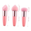 image:image3Pcs Makeup Sponge Beauty Foundation Blending Sponge Makeup Sponge Wedge Foundation Sponges with Handle Cosmetic Professional Beauty Sponge PinkPink