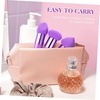 image:image3Pcs Makeup Sponge Beauty Foundation Blending Sponge Makeup Sponge Wedge Foundation Sponges with Handle Cosmetic Professional Beauty Sponge PinkPurple