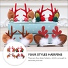 image:image4 Pairs Christmas Hair Clips Antlers Ears Hair Clip Christmas Reindeer Hair Clip Deer Horn Barrettes for Holiday