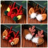 image:image4 Pairs Christmas Hair Clips Antlers Ears Hair Clip Christmas Reindeer Hair Clip Deer Horn Barrettes for Holiday