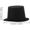 image:imageBeaupretty 10Pcs Mini Black Plastic Top Hats Christmas Party Snowman Miniature Hats for Dollhouse Crafts Holiday Decorations
