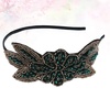 image:imageBeaupretty 1920 Headband Vintage Beads Party Hair Accessory Lightweight Wedding Bride Headdress Performance Hairband Retro Flapper DesignGreen