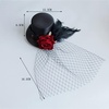 image:imageBeaupretty 1920s Fascinator Hat Mini Tea Party Hats for Women Black Satin Mini Top Hat Hair Clip with Feather and Mesh Veil Headwear for Wedding Cosplay Halloween
