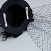 image:imageBeaupretty 1920s Fascinator Hat Mini Tea Party Hats for Women Black Satin Mini Top Hat Hair Clip with Feather and Mesh Veil Headwear for Wedding Cosplay Halloween