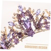 image:imageBeaupretty 1pc Purple Crystal Crown Wedding Hair Crown Bride Delicate Hair Jewelry Delicate Headdress Decorative Wedding Decor Fashion Women Tiara