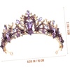 image:imageBeaupretty 1pc Purple Crystal Crown Wedding Hair Crown Bride Delicate Hair Jewelry Delicate Headdress Decorative Wedding Decor Fashion Women Tiara