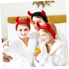 image:imageBeaupretty 2 Pack Spa Headband for Women Devil Horns Facial Headband for Face Wash amp Makeup Soft Hair Band Black Red