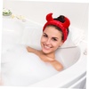 image:imageBeaupretty 2 Pack Spa Headband for Women Devil Horns Facial Headband for Face Wash amp Makeup Soft Hair Band Black Red