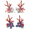image:imageBeaupretty 2 Pairs Reindeer Antler Hair Clips Floral Elk Horn Hair Barrettes Christmas Hair Accessories for Girls Teens Dress Up Partyflower