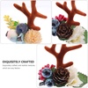 image:imageBeaupretty 2 Pairs Reindeer Antler Hair Clips Floral Elk Horn Hair Barrettes Christmas Hair Accessories for Girls Teens Dress Up Partyfruite