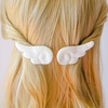 image:imageBeaupretty 2 Pairs of Angel Wings Hair Clips Cartoon Hair Clips Cute Plush Hairpins Leather Hair Barrettes Hair Accessories for Women Girls White and Pink