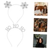 image:imageBeaupretty 2 Pieces Christmas Headbands Glitter Snowflake Headbands Hair Xmas Rhinestone Snowflake Hairbands Christmas Hair Accessories