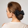 image:imageBeaupretty 2 Pieces Hair Snood Net Barrette Mesh Clip Elastic Butterfly Bun Bow Headdress for Lady Women Dance Office Black1 Count Pack of 2