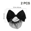 image:imageBeaupretty 2 Pieces Hair Snood Net Barrette Mesh Clip Elastic Butterfly Bun Bow Headdress for Lady Women Dance Office Black1 Count Pack of 2