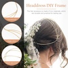 image:imageBeaupretty 2 Pieces Multi Layers Metal Headband Simple Thin Non Slip Metal Wire Headpiece Four Layer Headband Wedding Crown Bride Tiara Halloween Hair Accessories for Women GoldGolden