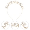 image:imageBeaupretty 2025 Happy New Year Headband Glitter Party Headpieces Decorative Christmas Party Headdress for Kids GirlsGolden