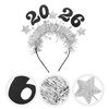 image:imageBeaupretty 2026 New Year Party Headband with Glitter Sliver Stars Hair Hoop Festival Accessories for Women Holiday CelebrationsSilver
