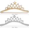 image:imageBeaupretty 2PCS Baby Girls Crystal Crown Tiara Hair Belt Headband Soft Headwrap Princess Headpiece Children Hair Accessories for Birthday Party Photography SilverGold