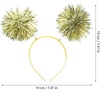 image:imageBeaupretty 2PCS Pom Pom Headband Christmas Headband Party Headpieces Tinsel Headwear for Women Adults for Halloween Christmas Party Golden