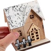 image:imageBeaupretty 2PCS Wooden Christmas Houses Luminous Gingerbread House Christmas Decor Tiny Ornaments for Indoor