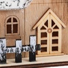 image:imageBeaupretty 2PCS Wooden Christmas Houses Luminous Gingerbread House Christmas Decor Tiny Ornaments for Indoor